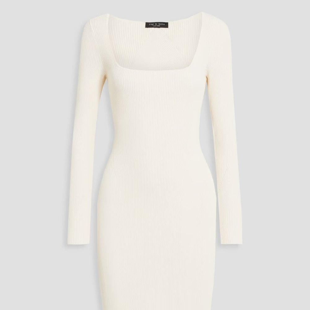 Rag & Bone Asher Ribbed-Knit Midi Dress (Small, New with Tags)
